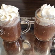 Cup of Chocolate With Creme Chantilly and Chocolate Curls