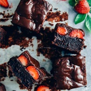 Chocolate Covered Strawberry Brownie