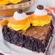 Candy Corn M&M's Brownie Pie
