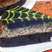 Spiderweb Black Velvet Oreo Cheesecake