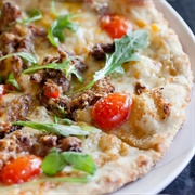 Alligator Meatball Pizza