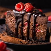 Dark Chocolate Raspberry Cheesecake