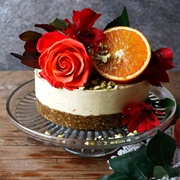 Pistachio Blood Orange Cheesecake
