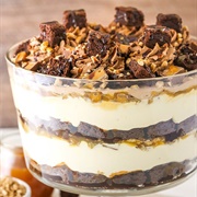 Caramel Cheesecake Brownie Trifle