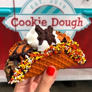 Halloween Cookie Dough Waffle Taco