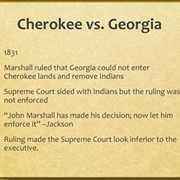 The Cherokee Nation V. the State of Georgia 1831