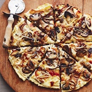 Brie Mushroom and Caramelised Onion Pizza