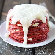 Red Velvet Cheesecake Pancakes