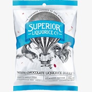 Superior Liquorice White Chocolate Raspberry Bullets
