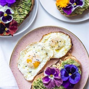 Avocado Toast With Flowers