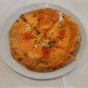 Spago's Pizza With Cured Salmon - Beverly Hills, CA