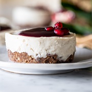 No Bake Vegan Vanilla Bean Pomegranate Mini Cheesecakes