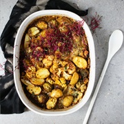 Spiced Potatoes and Cauliflower Traybake