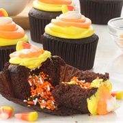 Candy Corn Surprise Inside Cupcakes