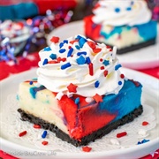 Red, White and Blue Cheesecake Bars