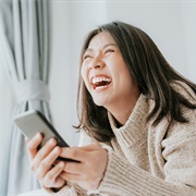 Laughing at Something While Alone