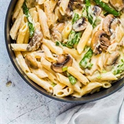 Creamy Asparagus Mushroom Pasta