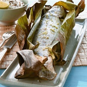 Leaf Wrapped Whole Fish
