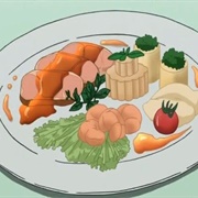 Käse and Lobster Soufflé and Roster Pigeons in Bouillon