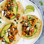 Sweet Potato Corn Pepper Caramelised Onion Taco