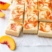 Peach Swirl Cheesecake Bars