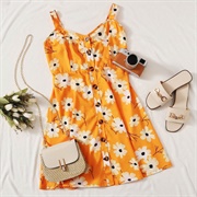 Yellow Floral  Dress