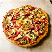 Vegan Pepper and Mushroom Pizza