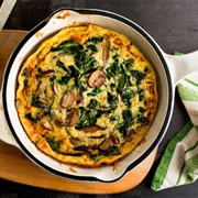 Italian Frittata With Cheese, Spinach, and Mushrooms