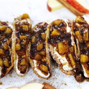 Caramel Apple Cheesecake Tacos