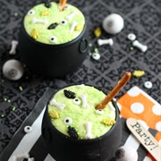 Bubbling Key Lime Mousse Cauldrons
