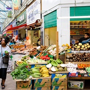 Snacking and Food Shopping at Brixton Market, London, UK