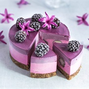 Pitaya and Black Goji Raw Cheesecake