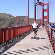 Cycling Across the Golden Gate Bridge, San Francisco
