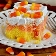 Candy Corn Poke Cake
