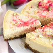 Ricotta Cheesecake With Rose Cardamom and Pistachios
