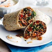 Beef and Spinach Burrito