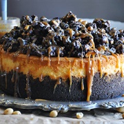 Peanut Butter Cheesecake With Chocolate Peanut Butter Crunch Toppingcheesecake