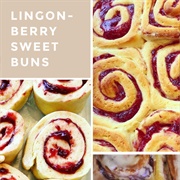 Cinnamon Bun Cake With Lingonberry Sauce