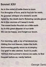 Sonnet XXV (George Santayana)