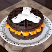 Dark Chocolate Marshmallow Halloween Waffles