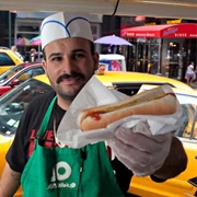 Street Cart Hot Dog in New York City