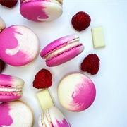 White Chocolate Raspberry Cheesecake Macarons