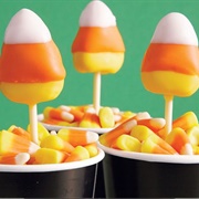 Candy Corn Halloween Cake Pops