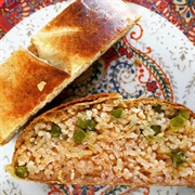 Mushroom Pea Risotto Strudel