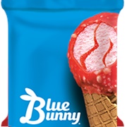 Blue Bunny Strawberry Burst Cone