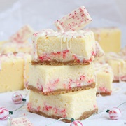 Candy Cane Chocolate Cheesecake Bars