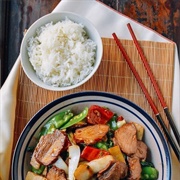 Char Siu Style Pork With Mixed Grains