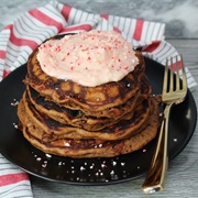 Peppermint Mocha Cheesecake Pancakes