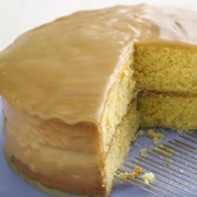 Gold Layer Cake With Caramel Icing