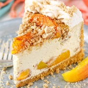 Bourbon Peach Streusel Cheesecake
